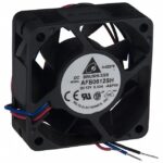 8007882041 AFB0612SH-ABF00, DC Fans DC Tubeaxial Fan, 60x25mm, 12VDC, Ball Bearing, 3x Lead Wires, Tachometer Hirschmann