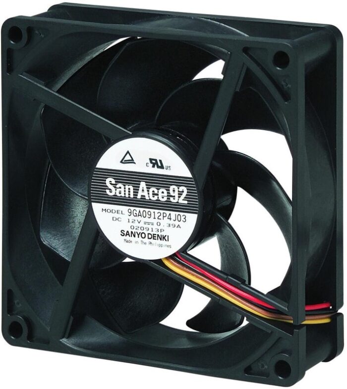 8006939300 9GA0912P4J031, Fan Tubeaxial 12VDC Square - 92mm L x 92mm H Ball 77.7 CFM (2.18m³/min) 4 Wire Leads Hirschmann — изображение 2