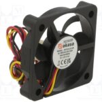 8027003012 AK-5010MS-KT05, Fan: DC; axial; 12VDC; 50x50x10mm; 28.21dBA; EBR; 4500rpm; 2.63mmH2O Hirschmann