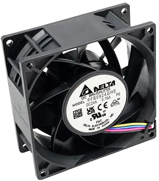 doc052374635 8037209300 PFB0924GHEP6, DC Fans DC Axial Fan, 92x92x38mm, 24VDC, 124.19CFM, 15.6W, 60.5dBA, Tach/PWM, IP68 Hirschmann — изображение 1
