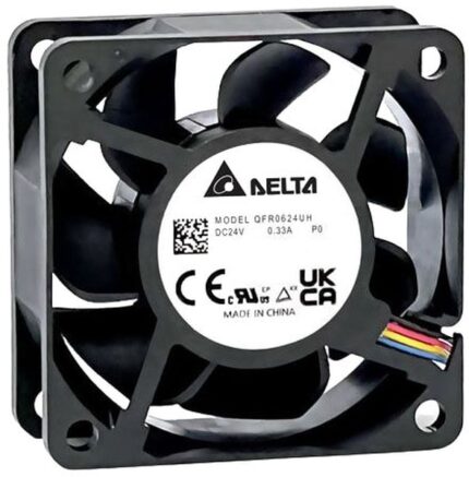 8037208982 QFR0624UHP0, DC Fans DC Axial Fan, 60x60x25mm, 24VDC, 42CFM, 5.52W, 50dBA, 9000RPM, Tach/PWM Hirschmann