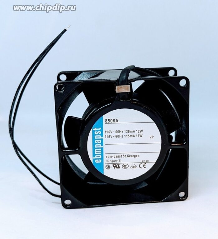 8011099231 Вентилятор Ebmpapst 8506A 115V 50/60Hz 135mA 12W 80x38 2pin Hirschmann — изображение 2