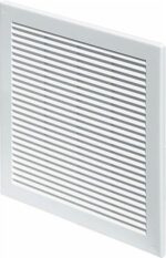 8018298961 Решетка вентиляционная вытяжная 180x250 с сеткой АВS- пластик белая Серия 1825TRU Hirschmann