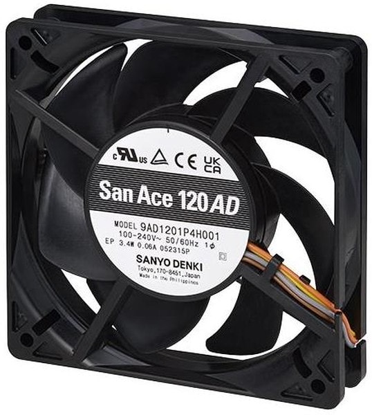 doc052507432 8037207697 9AD1201P4H001, EC Fans AC, DC Axial Fan, 120x120x25mm, 100-240VAC, 62Pa, Rib, Tach/PWM Hirschmann — изображение 1