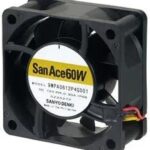 8034010820 9WPA0612P4G2011, Fan Tubeaxial 12VDC Square - 60mm L x 60mm H Ball 53.7 CFM (1.50m³/min) 4 Wire Leads Hirschmann