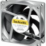 8018621669 9LG0812H4002, DC Fans Axial, 80x80x25mm, 12VDC, 0.1mmAq, Ribless, Long Life 180Khr, Wire, No Sensor Hirschmann
