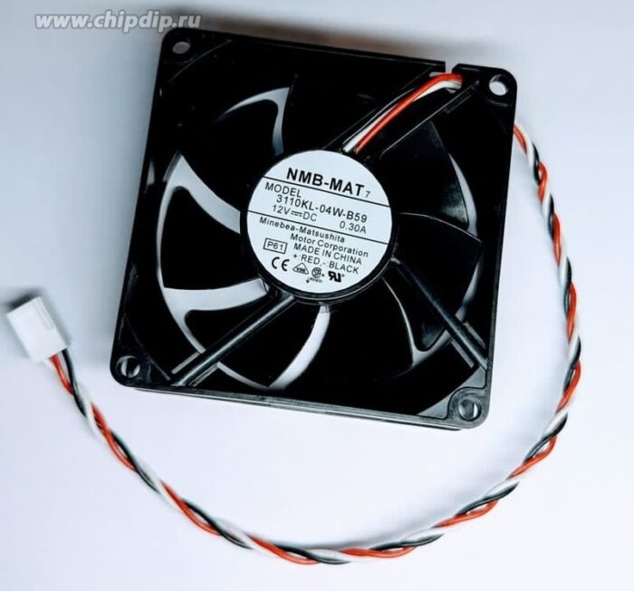 8032917773 Вентилятор NMB-MAT 3110KL-04W-B59 12V 0.30A 80X25 3pin Hirschmann — изображение 2