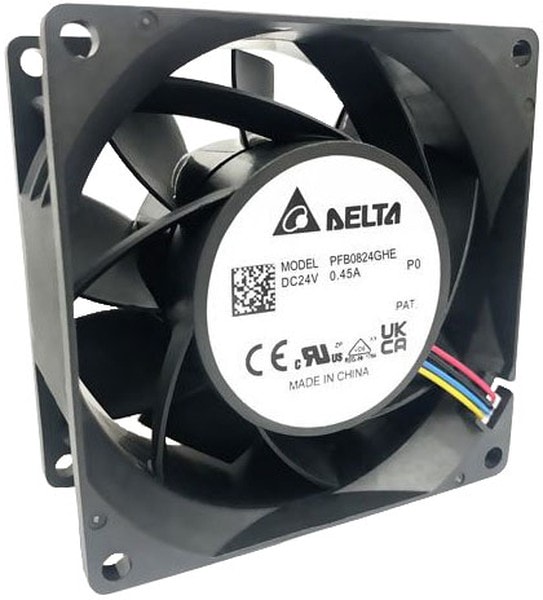 doc052831706 8033771060 PFB0824GHEP0, DC Fans DC Axial Fan, 80x80x38mm, 24VDC, 86.44CFM, 10.8W, 55.5dBA, 6100RPM, Tach/PWM Hirschmann — изображение 1