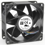 8018649660 QFR0812GJ-00P0, DC Fans DC Axial Fan, 80x80x25mm, 12VDC, 88.438CFM, 11.64W, 57.5dBA, 8000RPM, Tach/PWM Hirschmann