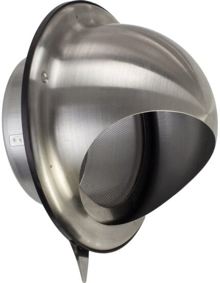 8020602334 Выход стенной (уличный) из нержавеющей стали решетка с козырьком, круглый, диаметр фланца 125 мм ... Hirschmann