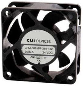 8012151179 CFM-6025BF-235-274, DC Fans dc axial fan, 60 mm square, 25 mm, 24 Vdc, ball, 3500 RPM, 16.76 CFM Hirschmann