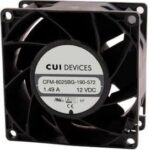 8012168418 CFM-8025BG-170-517-22, DC Fans dc axial fan 80 mm square 25 mm 12 Vdc ball 7000 RPM 72.44 CFM TSPWM Hirschmann