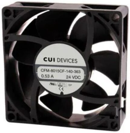 8012151035 CFM-8015CF-230-301-20, DC Fans dc axial fan, 80 mm square, 15 mm, 24 Vdc, omniCOOL, 3000 RPM, 34.85 CFM, TS Hirschmann