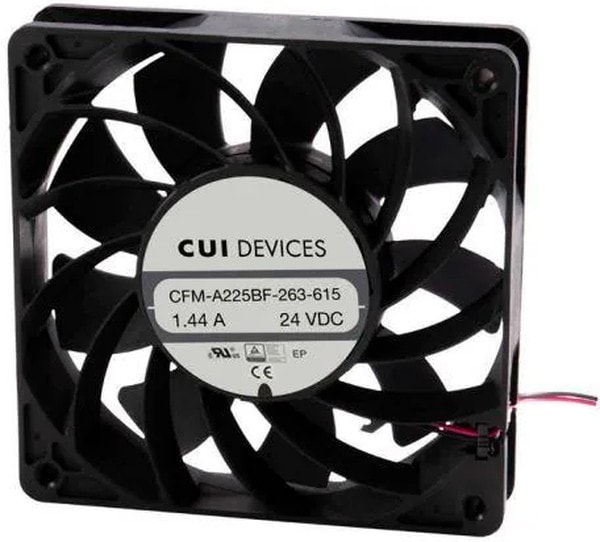 doc053147659 8018628932 CFM-A225BF-258-597-22, DC Fans dc axial fan 120 mm square 25 mm 24 Vdc ball 5800 RPM 185.45 CFM TSPWM Hirschmann — изображение 1