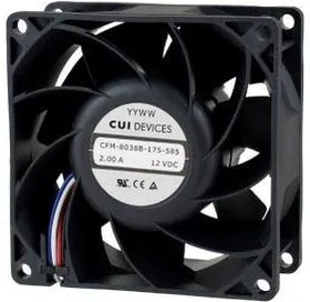 doc053285074 8018680608 CFM-8025B-125-290-22, DC Fans dc axial fan 80 mm square 25 mm 12 Vdc ball 2500 RPM 30.92 CFM AR TSPWM Hirschmann — изображение 1