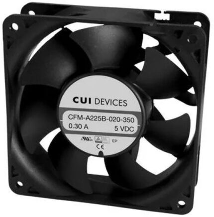 8018699373 CFM-A225B-120-350-22, DC Fans dc axial fan 120 mm square 25 mm 12 Vdc ball 2000 RPM 63.16 CFM AR TSPWM Hirschmann