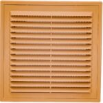 8012479021 Решетка вентиляционная вытяжная150x150 с рамкой материал АВS- пластик 1515ВРбеж Hirschmann
