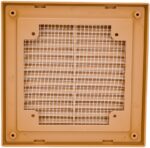 8012479021 Решетка вентиляционная вытяжная150x150 с рамкой материал АВS- пластик 1515ВРбеж Hirschmann — изображение 3