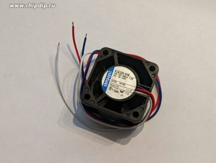 8011000921 Вентилятор Ebmpapst 412/2H-048 12v 100mA 1.2W 40x20 3pin Hirschmann — изображение 2