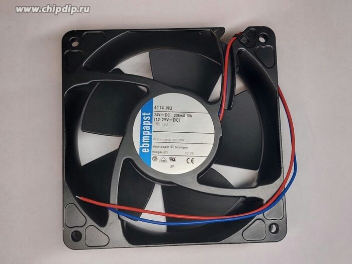 8010591821 Вентилятор Ebmpapst 4114 NU 208mA 5W 120x38 24v 2pin Hirschmann — изображение 2