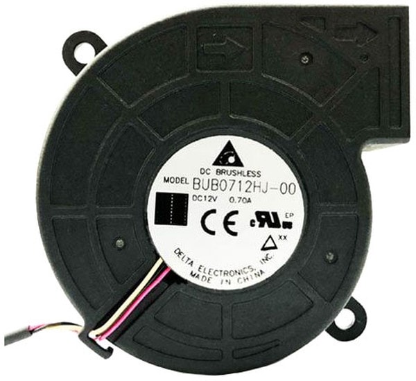 doc053944805 8018705780 BUB0712HJ-00, Blowers & Centrifugal Fans DC Blower, 70x70x25mm, 12VDC, 11.38CFM, 5.28W, 43dBA, 6000RPM, Sleeve, Tach Hirschmann — изображение 1
