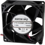 8033770769 CFM-9238BF-165-535-20, DC Fans dc axial fan, 92 mm square, 38 mm, 12 Vdc, ball, 6500 RPM, 88.33 CFM, TS Hirschmann