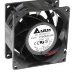 8005429078 PFB0824UHE, DC Fans DC Tubeaxial Fan, 80x38mm, 24VDC, Ball Bearing, Lead Wires, Locked Rotor Sensor Hirschmann