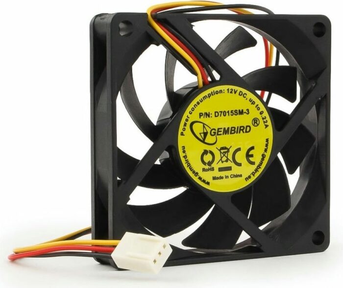 8048462386 Вентилятор Gembird D7015SM-3, 70x70x15, подшипник скольжения, 3pin, провод 25см Hirschmann — изображение 5