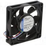 8004985480 712F/2L-005, DC Fans Tubeaxial Fan, 70x70x15mm, 12VDC, 16.5CFM, Speed Signal/Open Collector Output Hirschmann