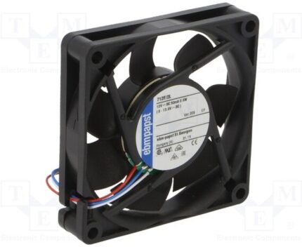 8004985480 712F/2L-005, DC Fans Tubeaxial Fan, 70x70x15mm, 12VDC, 16.5CFM, Speed Signal/Open Collector Output Hirschmann
