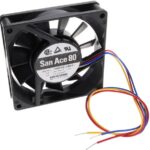 8005734161 109P0812M601, Fan Tubeaxial 12VDC Square - 80mm L x 80mm H Ball 23.7 CFM (0.664m³/min) 3 Wire Leads Hirschmann