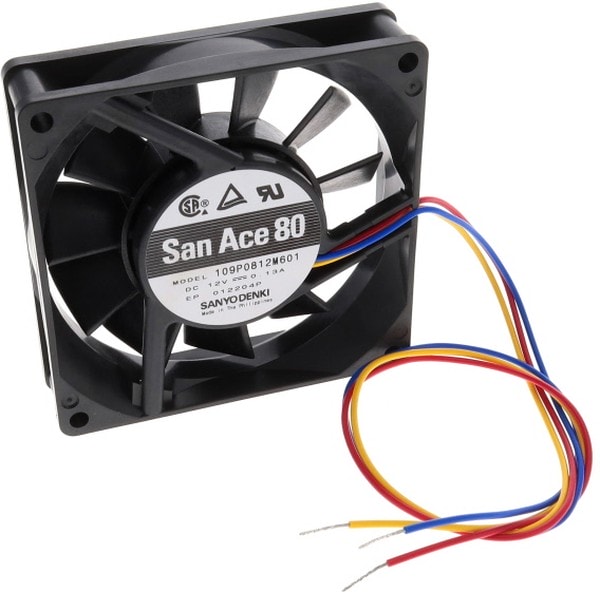 doc054169821 8005734161 109P0812M601, Fan Tubeaxial 12VDC Square - 80mm L x 80mm H Ball 23.7 CFM (0.664m³/min) 3 Wire Leads Hirschmann — изображение 1