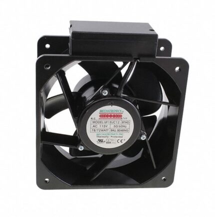 8005743352 UF18JC12-BTHR, Fan Tubeaxial 115VAC Square - 180mm L x 180mm H Ball 460.0 CFM (12.88m³/min) 2 Terminals Hirschmann