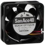 8008650283 9GA0412P7G026, Fan Tubeaxial 12VDC Square - 40mm L x 40mm H Ball 4 Position Rectangular Connector Hirschmann