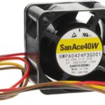 8026779809 9WPA0424P3G001, DC Fans DC Axial Fan, 40x40x28mm, 24VDC, 22.2CFM, Rib, Splash/Dust Proof, Tach/PWM, IP68 Hirschmann