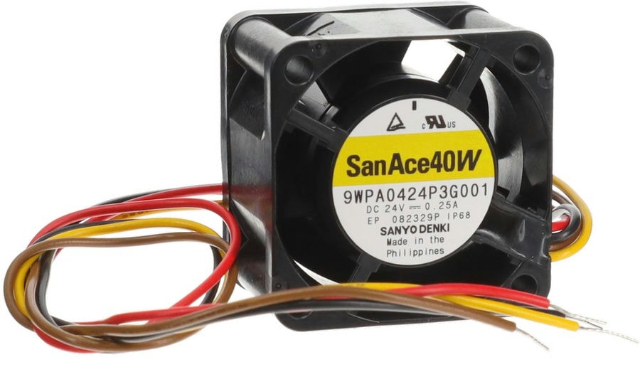 doc054350250 8026779809 9WPA0424P3G001, DC Fans DC Axial Fan, 40x40x28mm, 24VDC, 22.2CFM, Rib, Splash/Dust Proof, Tach/PWM, IP68 Hirschmann — изображение 1