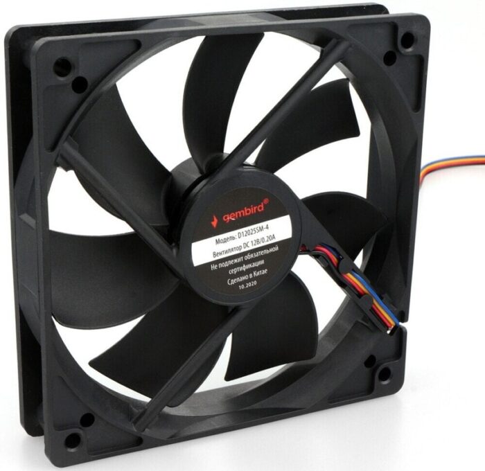 8048463376 Вентилятор Gembird D12025SM-4, 120x120x25, подшипник скольжения, 4pin, провод 30см Hirschmann — изображение 4