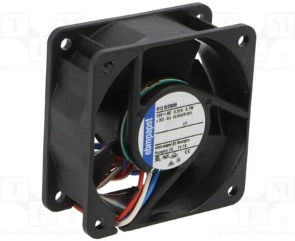 8002514546 612 N/2GHH, Вентилятор осевой, 60х60х25мм,12В, DC, 3.1Вт, скольжения, 6350об/мин, 3 провода Hirschmann