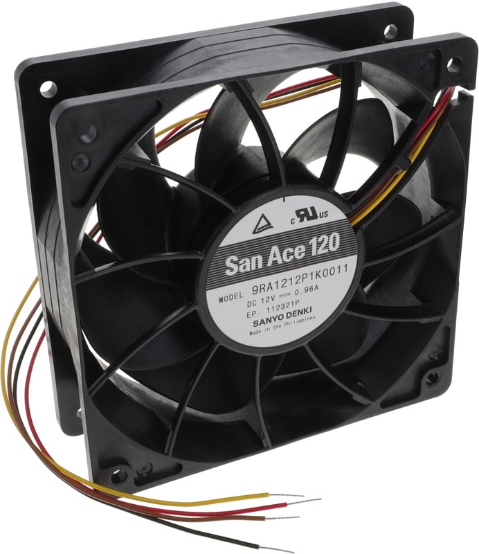 doc054600195 8022149652 9RA1212P1K0011, DC Fans Axial Fan, 120x120x38mm, 12VDC, 158CFM, Low Noise, Ribless, Ball, Wire, Tach/PWM Hirschmann — изображение 1