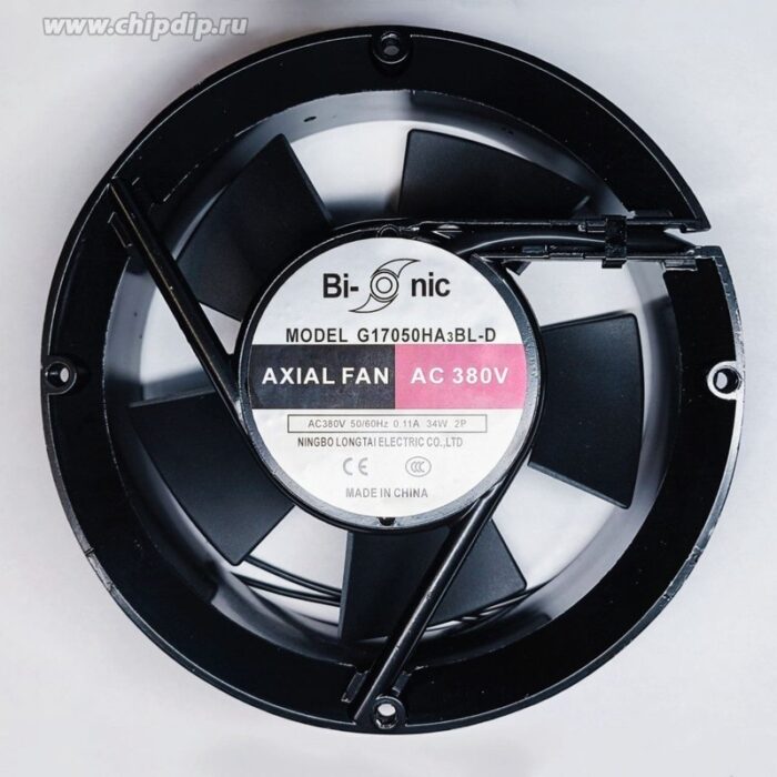 8038676843 Вентилятор Bi-sonic G17050HA3BL-D 380V AC 50/60Hz 0.11A 34W 172X51 2pin круг () Hirschmann — изображение 2