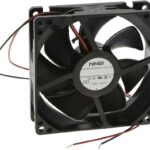 8034057802 09225SA-12N-ET-D0, Fan Tubeaxial 12VDC Square - 92mm L x 92mm H Ball 51.2 CFM (1.43m³/min) 3 Wire Leads Hirschmann