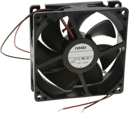 8033908899 09225SA-12K-AA-D0, Fan Tubeaxial 12VDC Square - 92mm L x 92mm H Ball 33.5 CFM (0.938m³/min) 2 Wire Leads Hirschmann