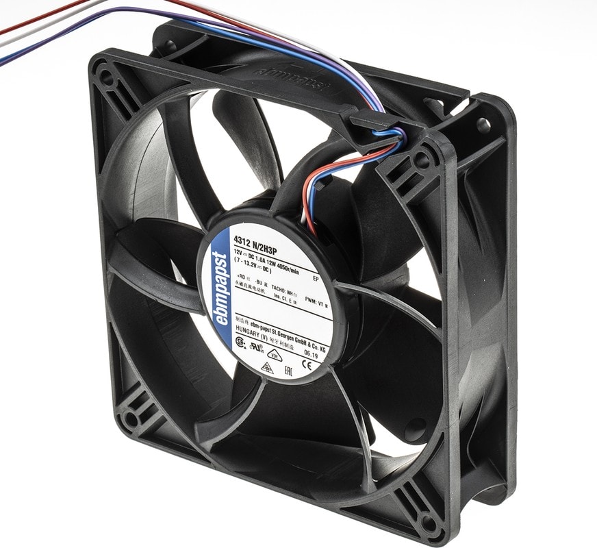 doc054882642 8000372528 4312N/2H3P, 4300 N - S-Panther Series Axial Fan, 12 V dc, DC Operation, 285m³/h, 10W, 119 x 119 x 32mm Hirschmann — изображение 1