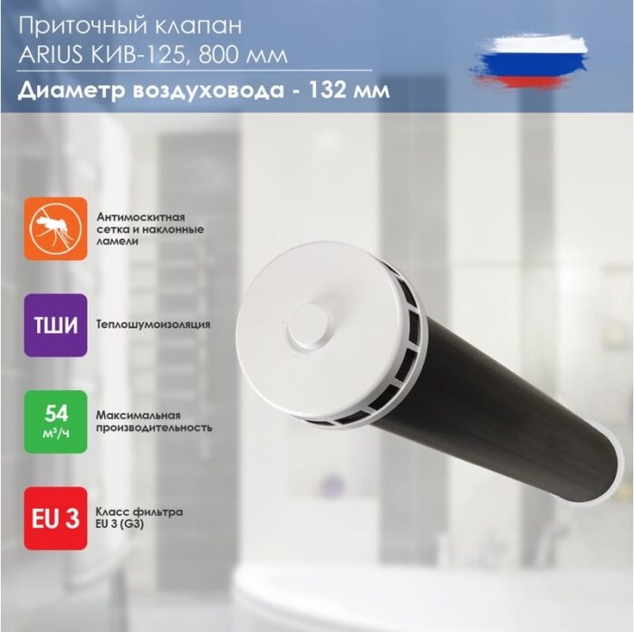 8020602333 Приточный клапан КИВ-125 800 мм с теплошумоизоляцией и круглой наружной металлической решеткой 24004КИВ Hirschmann — изображение 9
