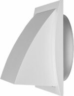 8020787127 Выход стенной вытяжной с обратным клапаном (175x175 с фланцем D120) 175К120ФВ, белый Hirschmann