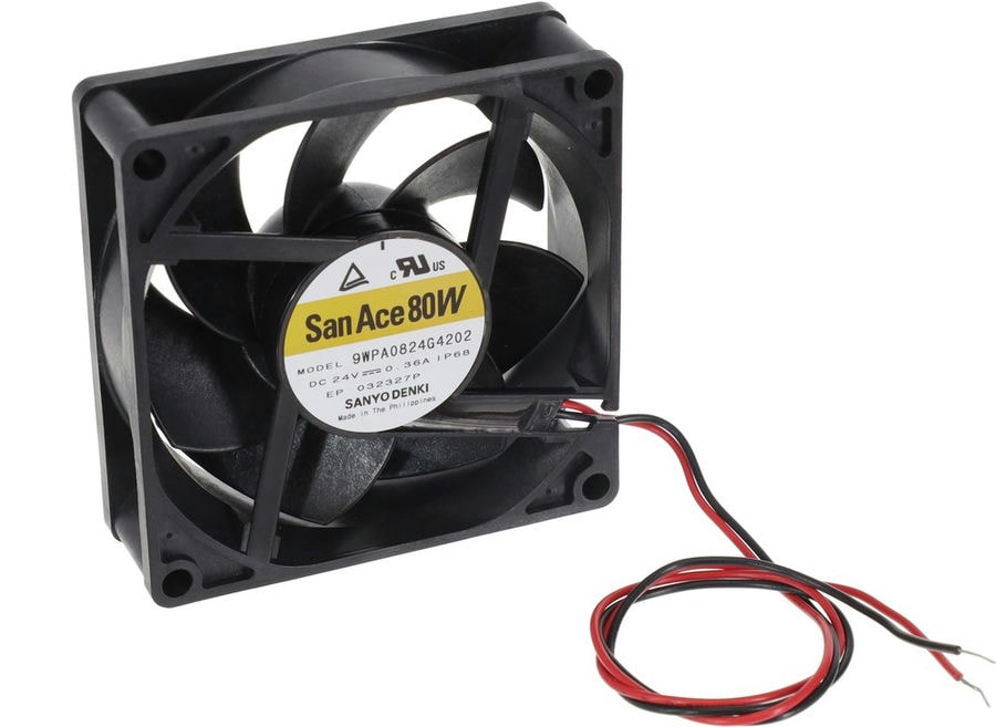 doc055327282 8034013420 9WPA0824G4202, Fan Tubeaxial 24VDC Square - 80mm L x 80mm H Ball 2 Wire Leads Hirschmann — изображение 1