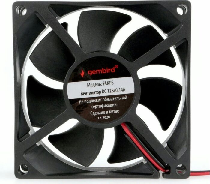 8048462143 Вентилятор Gembird FANPS, 80x80x25, подшипник скольжения, 2pin, провод 30см Hirschmann — изображение 5