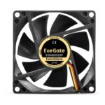 8038575172 EX297043RUS, Вентилятор 12В DC ExeGate ExtraSilent ES08025S3P (80x80x25 мм, Sleeve bearing (подшипник скольжения), 3pin, 1900RPM, 20dBA) Hirschmann — изображение 2