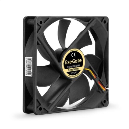 8038575183 EX297054RUS, Вентилятор 12В DC ExeGate ExtraSilent ES12025S3PM (120x120x25 мм, Sleeve bearing (подшипник скольжения), 3pin+Molex, 1350RPM, 2 Hirschmann