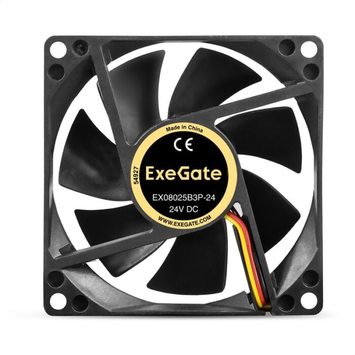 8038575207 EX297084RUS, Вентилятор 24В DC ExeGate EX08025B3P-24 (80x80x25 мм, 2-Ball (двойной шарикоподшипник), 3pin, 2900RPM, 30dBA) Hirschmann — изображение 2
